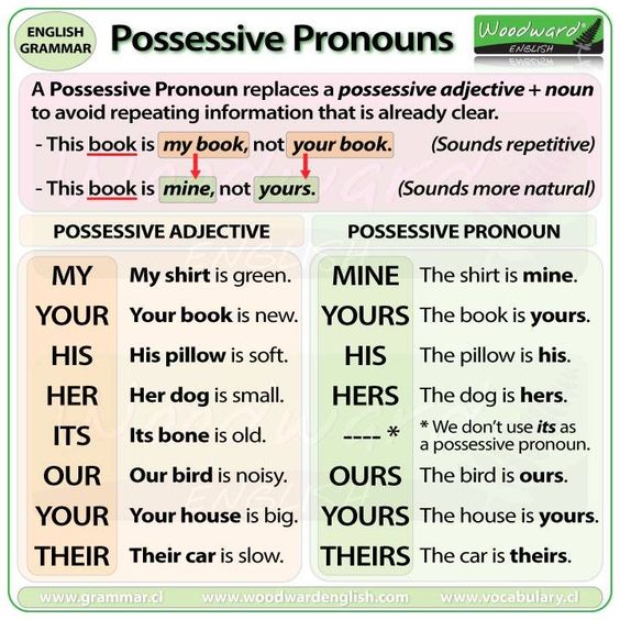 Притяжательные местоимения (Posessive pronouns)