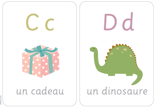 Карточки с французскими буквами для распечатки 2